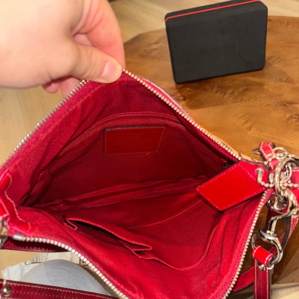 Coach Red and Tan Crossbody Bag - Picture 3 of 3